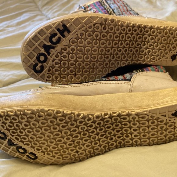 COACH POPPY Peggey Tartan Plaid Quilted Women's Shearling Winter Boots 8.5 B Q73 - Picture 5 of 8